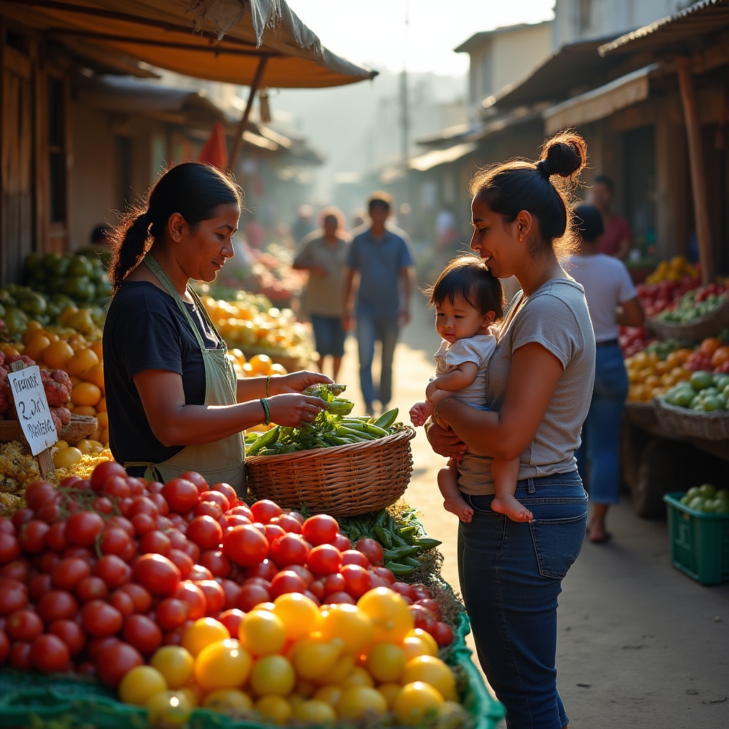 Local market in Asunción neighborhood showing daily life